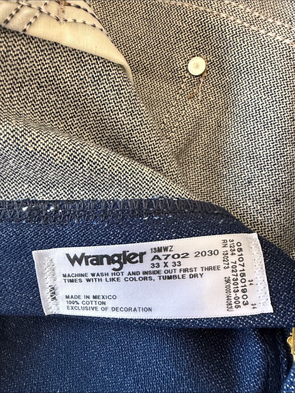 Wrangler Dark Indigo Straight-Leg Jeans with Tan Stitching - Picture 4 of 4